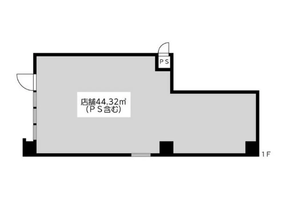 貸店舗(スケルトン)の平面図