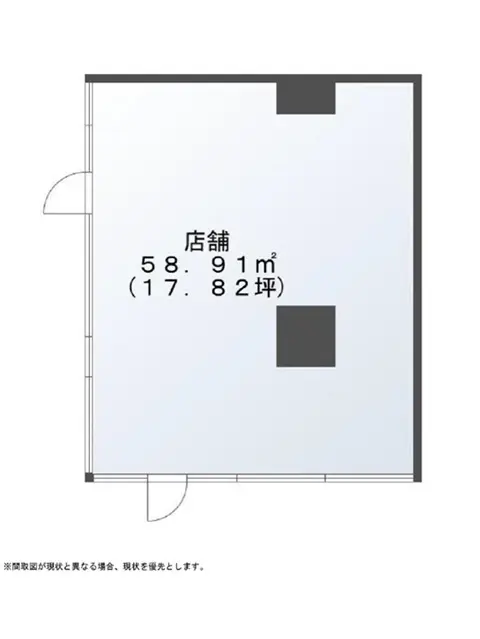 市川のスケルトン店舗物件の平面図