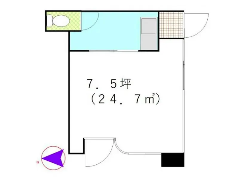 池袋の事務所仕様店舗物件の平面図