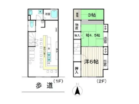 居酒屋の居抜き物件の平面図