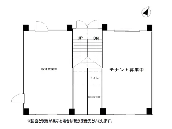 蒔田のお好み焼き居抜きの平面図