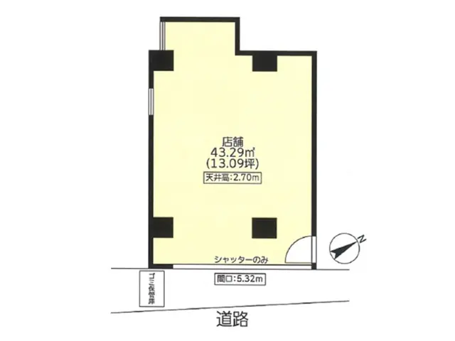 松戸の居抜き店舗の平面図
