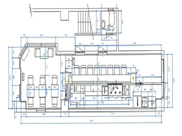 上石神井の居抜き店舗の平面図