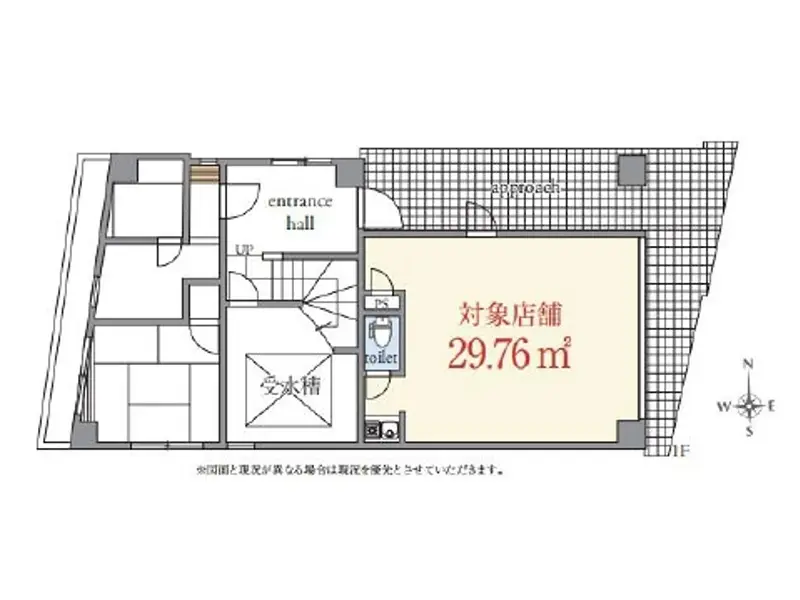 小竹向原のスケルトン店舗物件の平面図