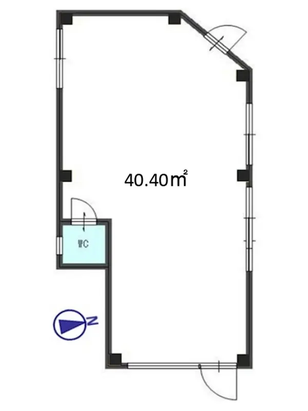 中延のスケルトン店舗物件の平面図