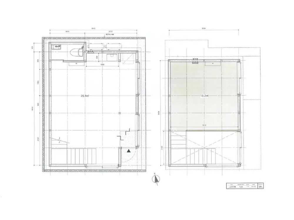 八幡山の事務所仕様店舗物件の平面図