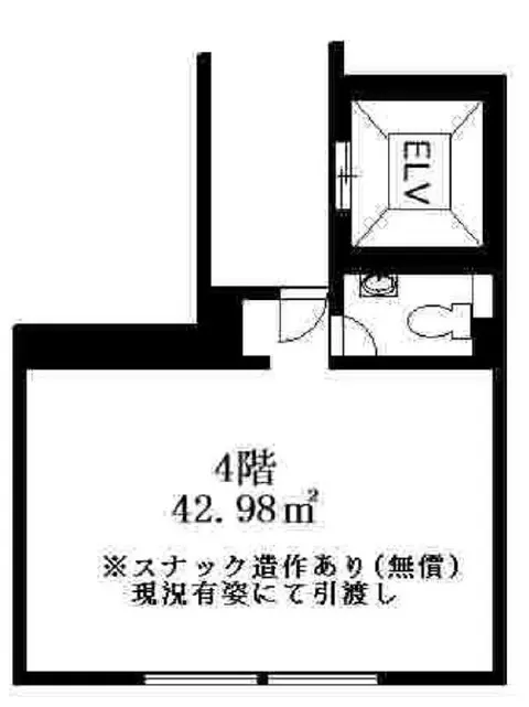 スナック・パブの居抜き物件の平面図