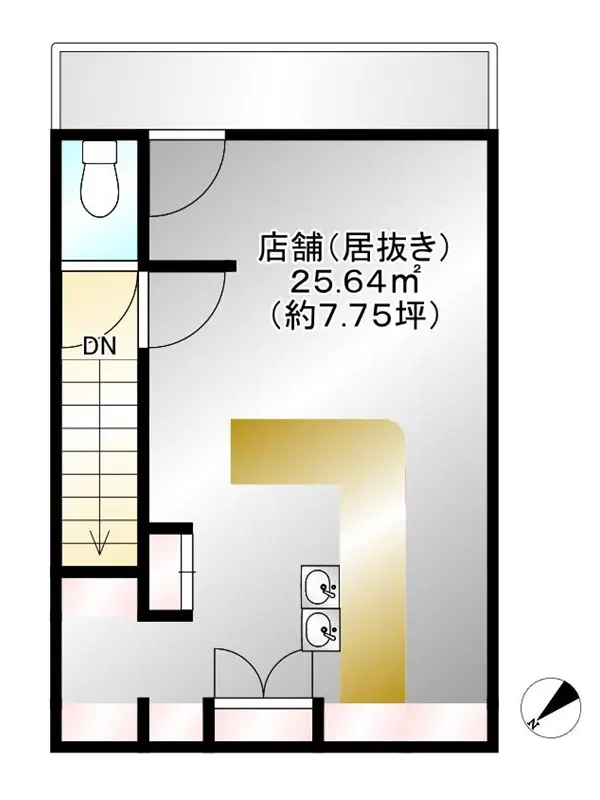 久米川のスナック・パブ居抜きの平面図