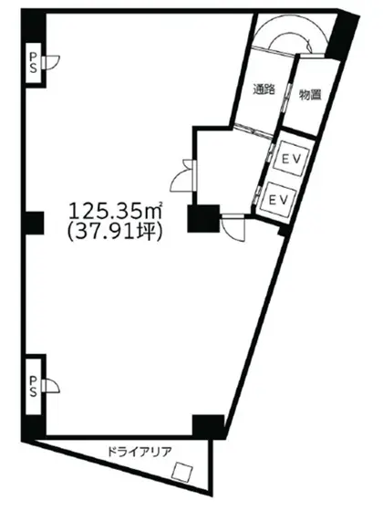 柏の居酒屋居抜きの平面図