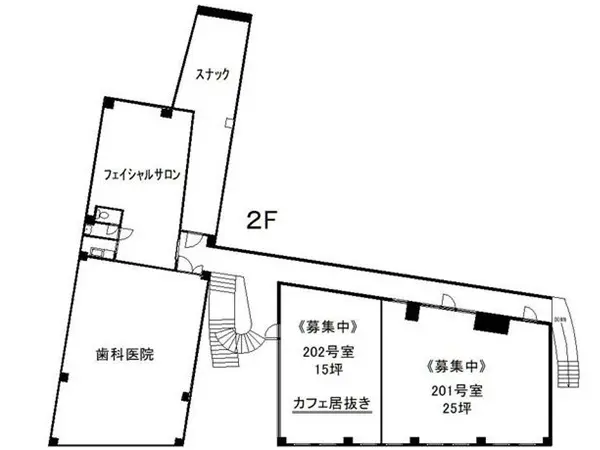 狭山ヶ丘のカフェ・喫茶店居抜きの平面図
