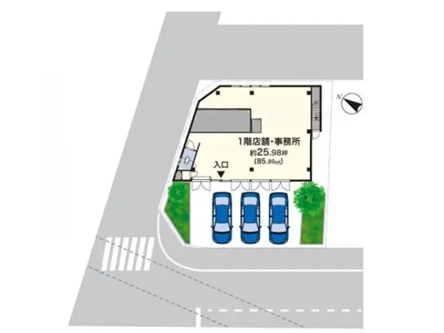 座間の居抜き店舗の平面図