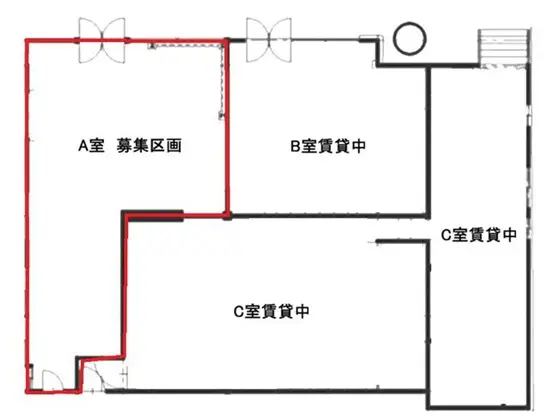 根津のスケルトン物件の平面図