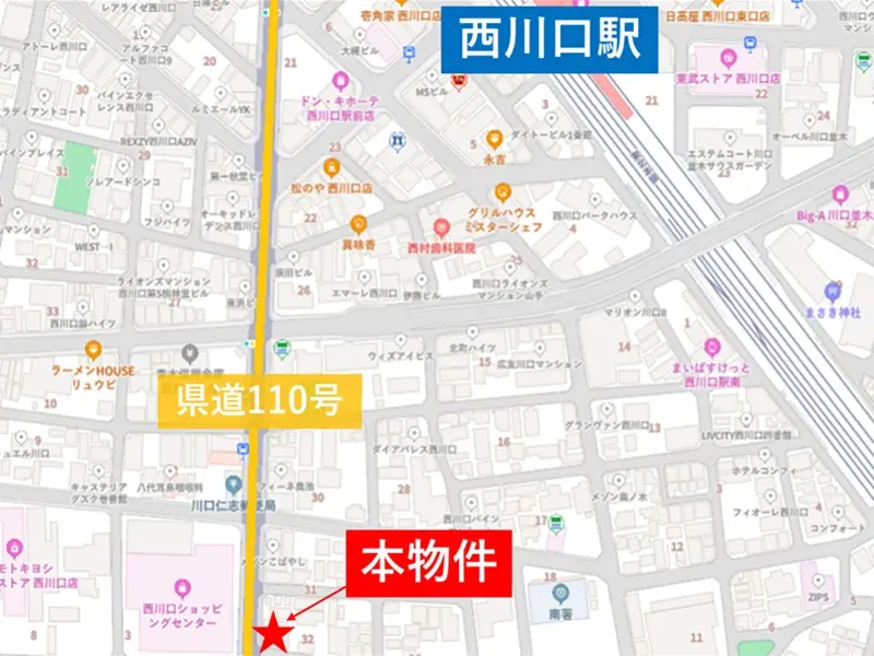 西川口のカフェ・喫茶店居抜きの地図