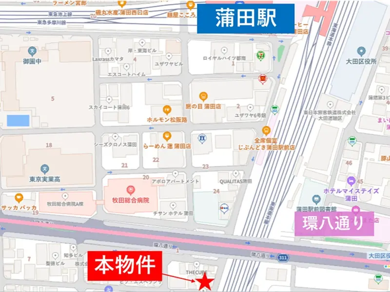 蒲田の居酒屋居抜きの地図