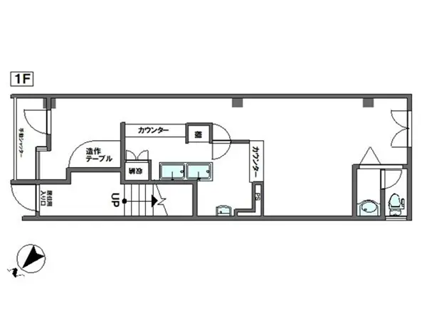 カフェ・喫茶店の居抜き物件の平面図