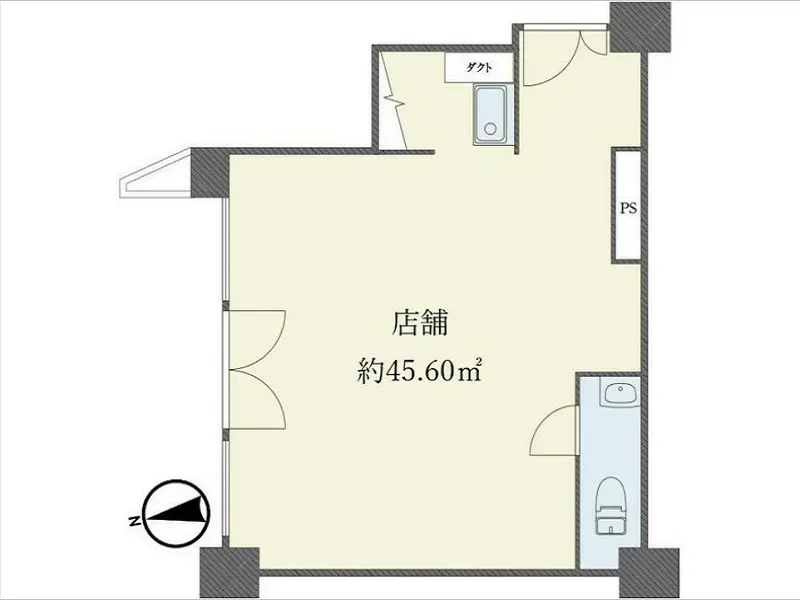 貸店舗(事務所仕様)の平面図