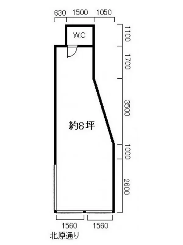 貸店舗(事務所仕様)の平面図