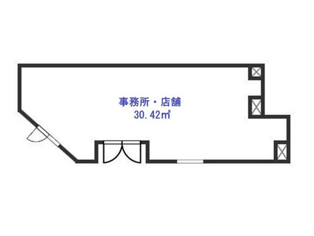 貸店舗(スケルトン)の平面図