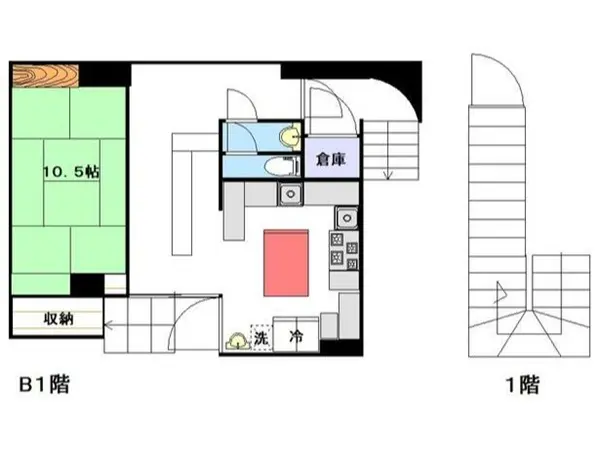 地下鉄赤塚の居抜き店舗の平面図