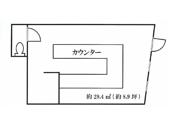 谷保のBAR・ショットバー居抜きの平面図