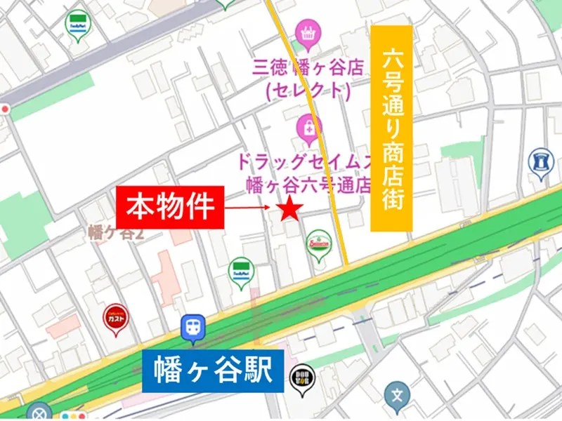 幡ヶ谷のスケルトン物件の地図