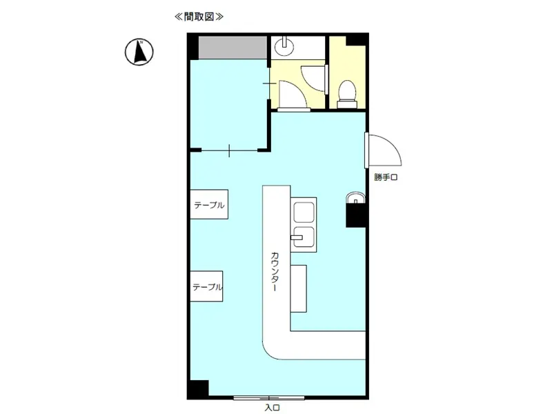 平和島の居酒屋居抜きの平面図