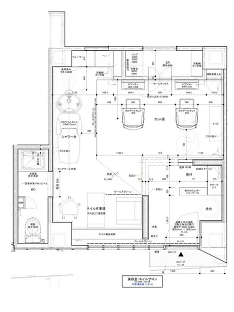 祐天寺の居抜き店舗の平面図