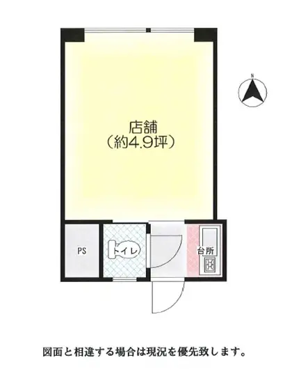 北千住の事務所仕様物件の平面図