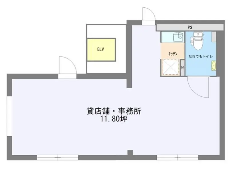 西日暮里の事務所仕様店舗物件の平面図