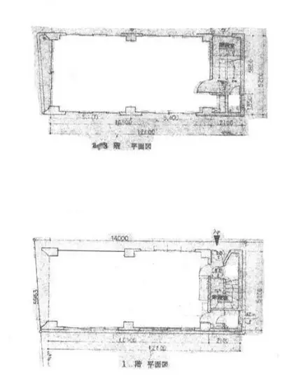 淡路町の事務所仕様店舗物件の平面図