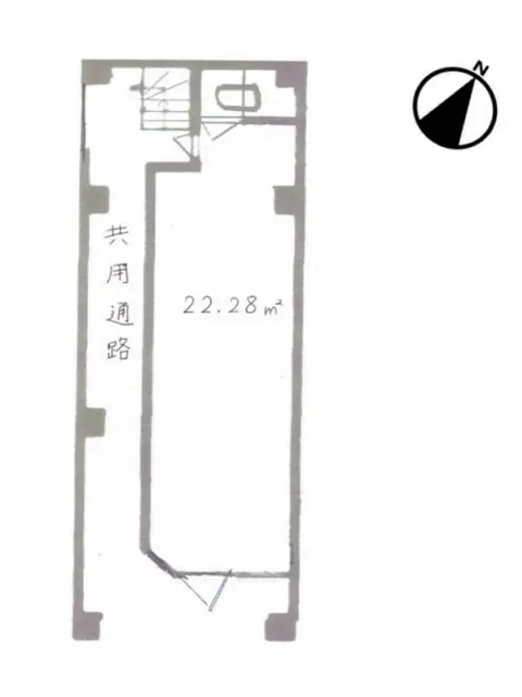 南浦和の事務所仕様店舗物件の平面図