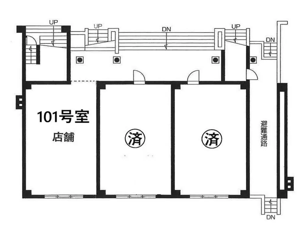 貸店舗(スケルトン)の平面図