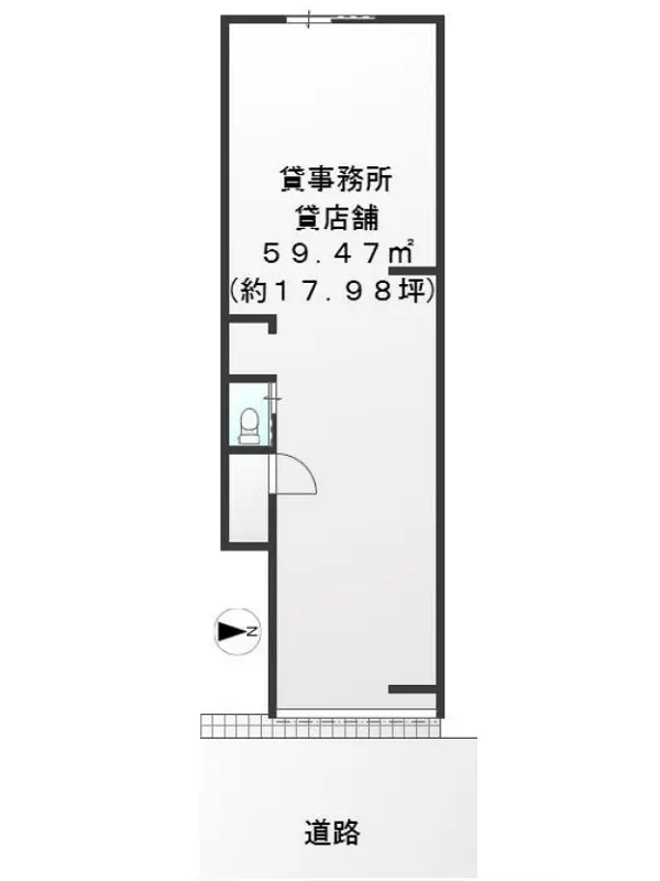 野方のスケルトン店舗物件の平面図