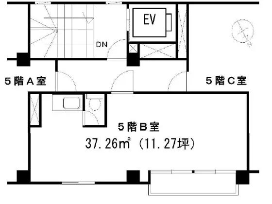 エステの居抜き物件の平面図