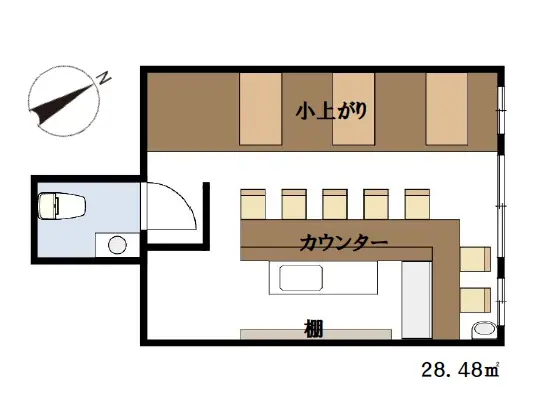 武蔵藤沢の居抜き店舗の平面図