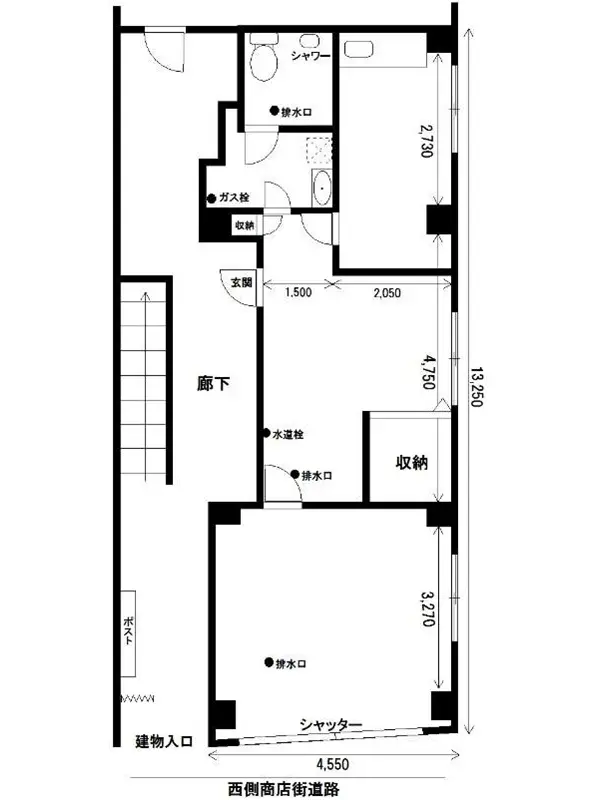 板橋本町の事務所仕様物件の平面図
