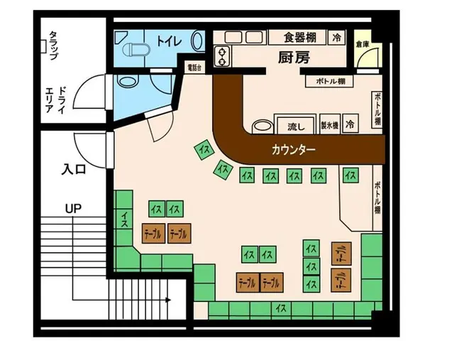 湘南台の居抜き店舗の平面図
