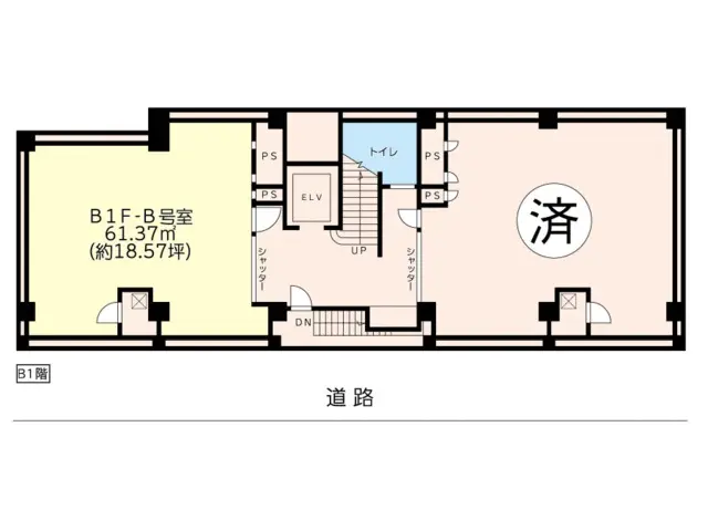 貸店舗(事務所仕様)の平面図