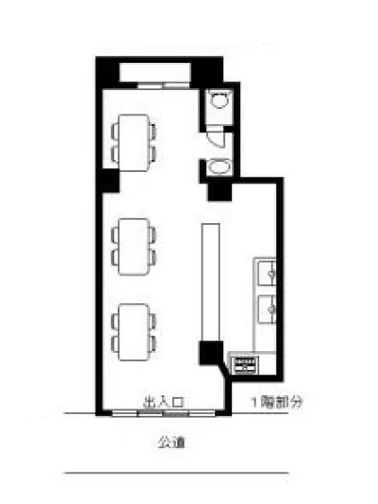 千鳥町の居酒屋居抜きの平面図