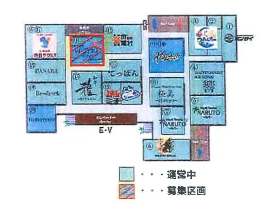 渋谷の居抜き店舗のフロアマップ