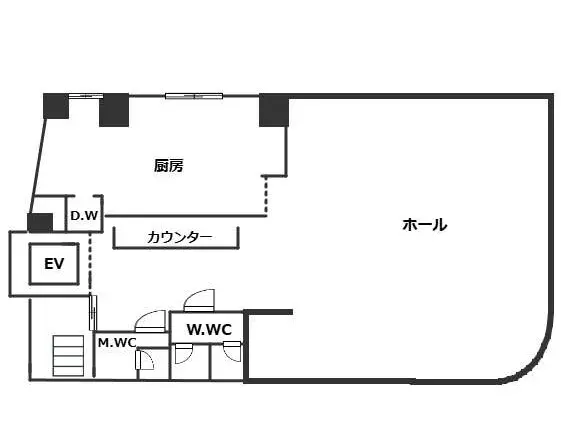 学芸大学の居抜き店舗の平面図