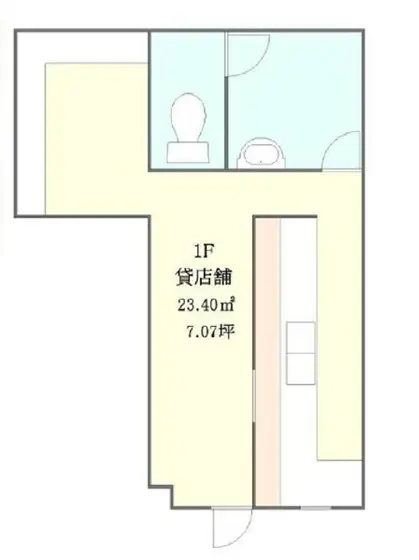 居酒屋の居抜き物件の平面図
