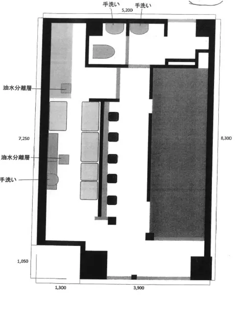 小田急相模原の居抜き店舗の平面図