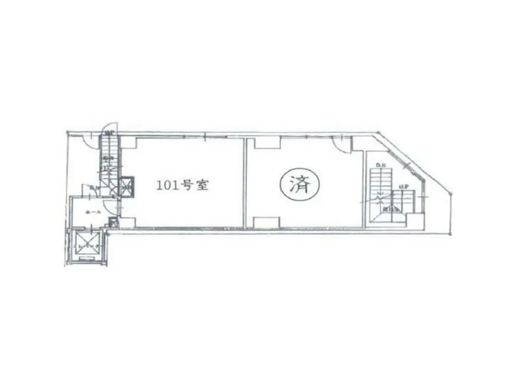 新宿御苑前のスケルトン物件の平面図