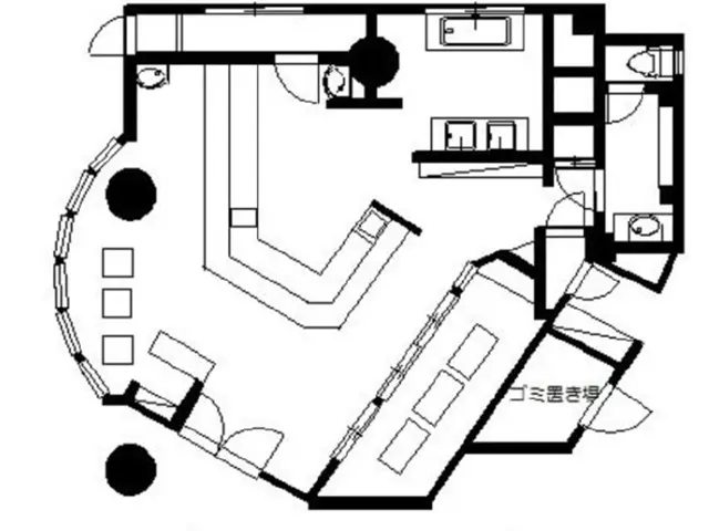 居酒屋の居抜き物件の平面図