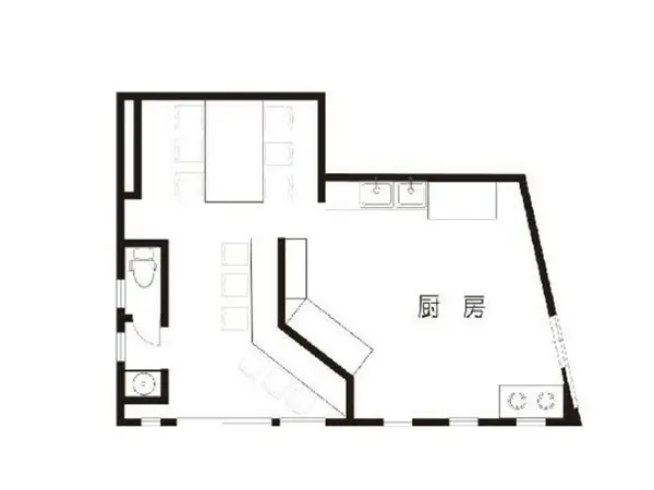 居酒屋の居抜き物件の平面図