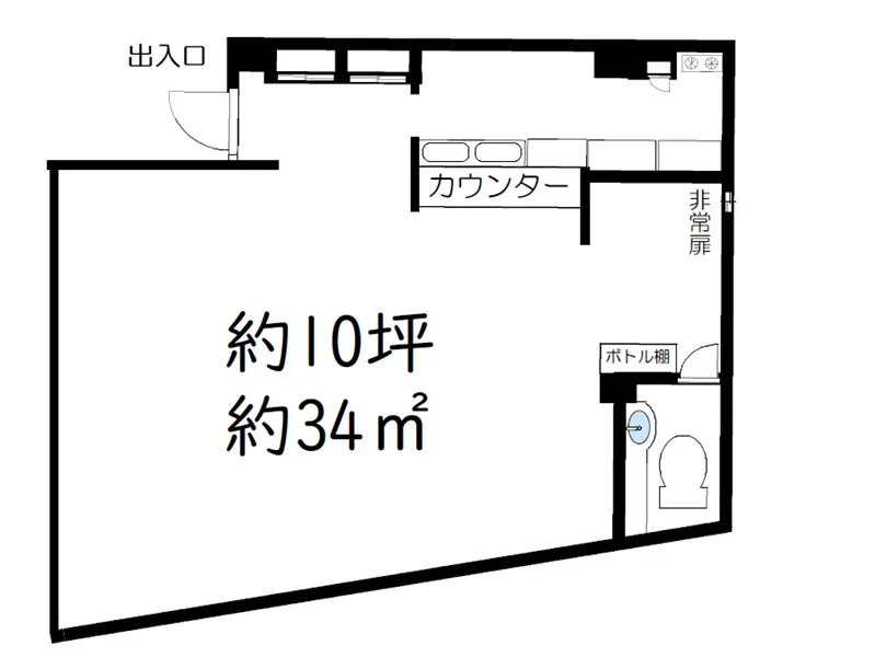 小岩の居抜き店舗の平面図