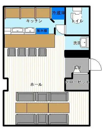 BAR・ショットバーの居抜き物件の平面図