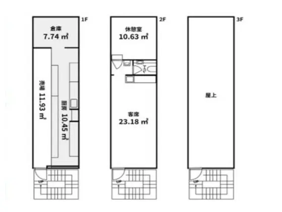 本川越の居抜き店舗の平面図
