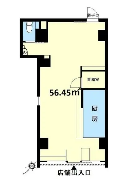府中の居抜き店舗の平面図
